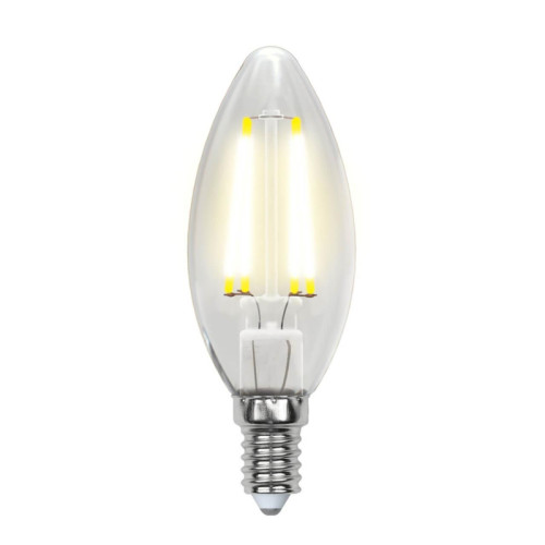Лампа светодиодная филаментная (UL-00002196) Uniel E14 6W 3000K прозрачная LED-C35-6W/WW/E14/CL GLA01TR