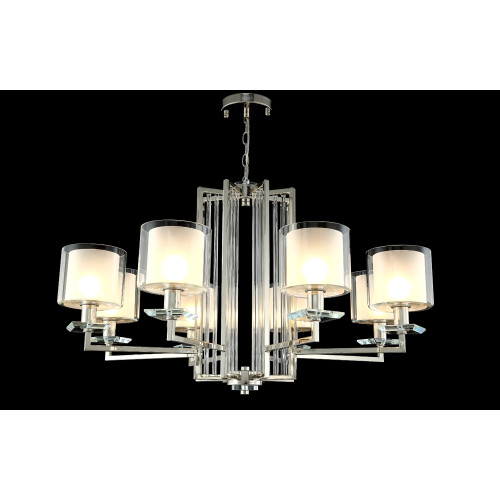 Подвесная люстра Crystal Lux Nicolas NICOLAS SP-PL8 NICKEL/WHITE