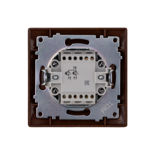 Выключатель двухклавишный с подсветкой Лама TDM Electric SQ1815-0405