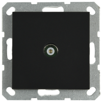 Розетка TV Jasmart проходная с накладкой черный матовый (soft touch) G6002PB
