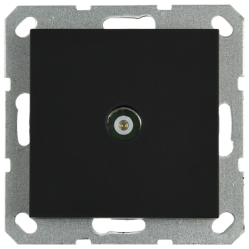 Розетка TV Jasmart проходная с накладкой черный матовый (soft touch) G6002PB