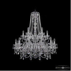 Подвесная люстра Bohemia Ivele Crystal 1411/12+6/300/h-93/2d Ni