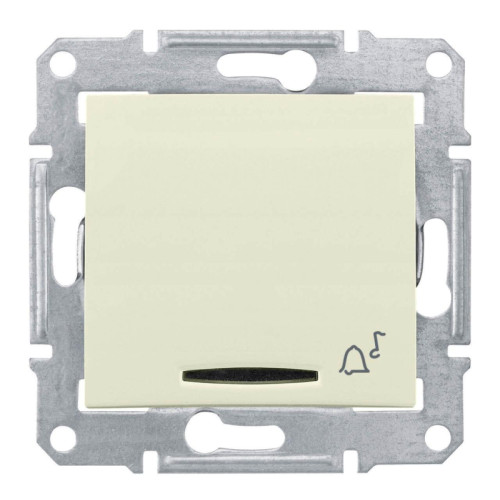 Выключатель кнопочный с синей подсветкой Звонок Schneider Electric Sedna 10A 250V SDN1600447