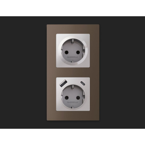 Комплект механизма розетки с/з со шторками Ambrella Volt Alfa MA407010