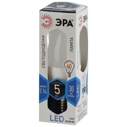 Лампа светодиодная Эра E14 5W 4000K LED B35-5W-840-E14 Б0018872