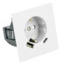 Розетка 1-местная 16А + USB + Type C (механизм) Stekker 250В 20W Мия RST16-3119-01 50438