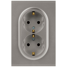 Розетка Эра Arktik 16-2104-07 двойная с заземлением 2X2P+E Schuko 16А-250В титан Б0070450