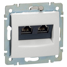 Розетка компьютерная 2хRJ45 Legrand Valena STP 10 GIGA белая 770073