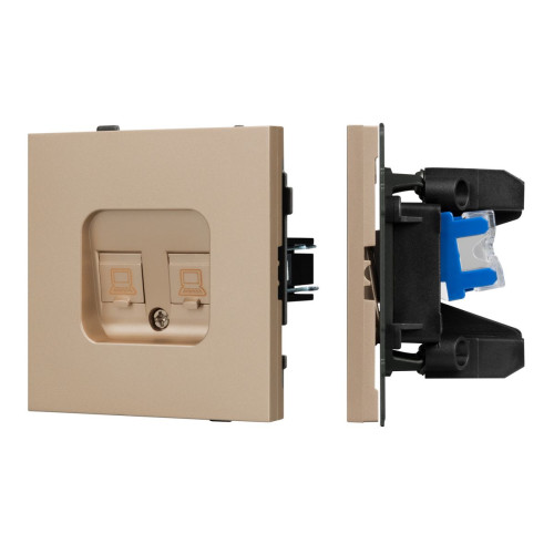 Механизм компьютерной розетки двойной Arlight SCT-TENDO-MPC2-PL-GD (RJ-45, CAT6) 054103 Механизм компьютерной розетки двойной Arlight SCT-TENDO-MPC2-PL-GD (RJ-45, CAT6) 054103