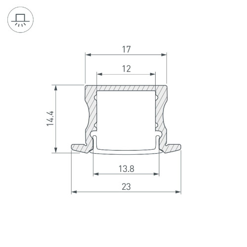 Профиль Arlight ARH-LINE-2315-F-2000 ANOD GOLD 039991