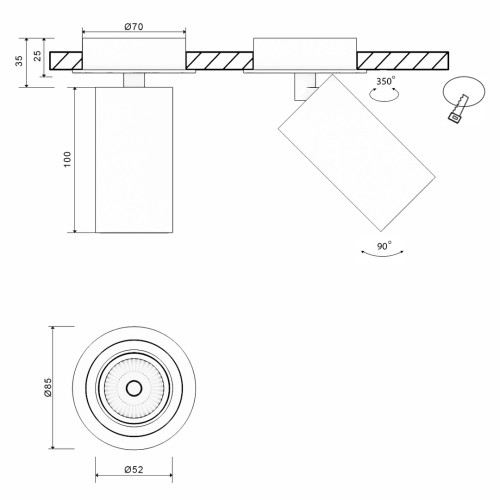 Основание для встраиваемого светильника SWG MINI-VL-M4-BL 004867