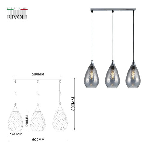 Подвесной светильник Rivoli Lily 9122-203 Б0054874 Подвесной светильник Rivoli Lily 9122-203 Б0054874