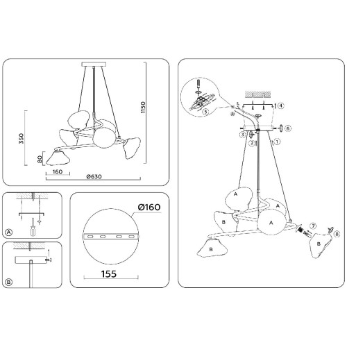 Подвесная люстра Ambrella Light High Light Heigh Light LH15003