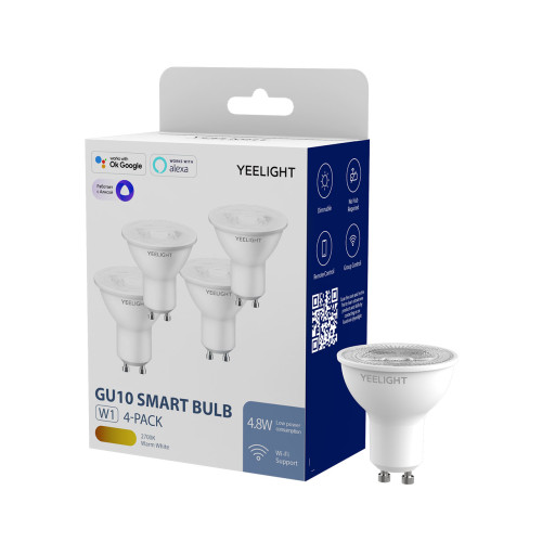 Умная лампочка, Yeelight  GU10 Smart bulb W1(Dimmable)(4-pack, YLDP004