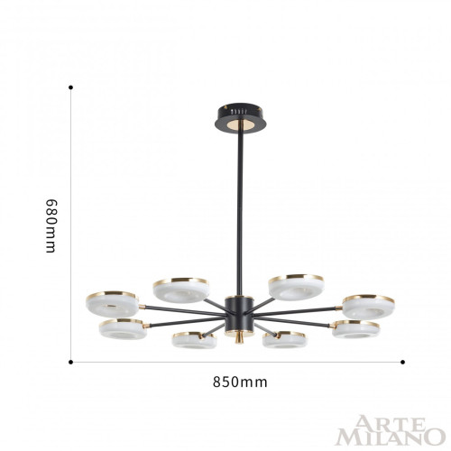 Люстра на штанге Arte Milano Ferrara 277499/8 BK/GD