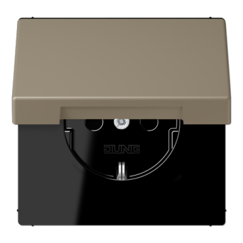 Розетка 2K+З с крышкой Jung LC1520BFKL242