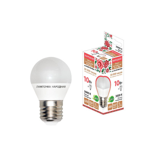 Лампа светодиодная TDM Electric Народная E27 10W 3000K матовая SQ0340-1605