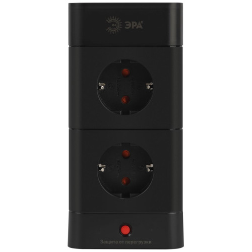Сетевой фильтр ЭРА TWR-8es-1,5m-4USB-B башня с защитой заземлением с выключателем 8 розеток+4xUSBA+C 1,5м 16А черный Б0069072