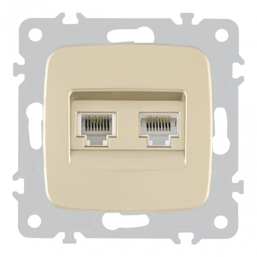Розетка телефонная RJ11 + компьютерная RJ45 Arte Milano 205.44-1.shampan