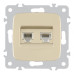 Розетка телефонная RJ11 + компьютерная RJ45 Arte Milano 205.44-1.shampan