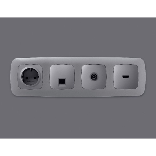 Лицевая панель для компьютерной/телефонной розетки RJ-45/RJ-11 Ambrella Volt Omega OP5120