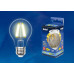 Лампа светодиодная филаментная Uniel E27 5W 3000K прозрачная LED-G45-5W/WW/E27/CL/MB GLM10TR