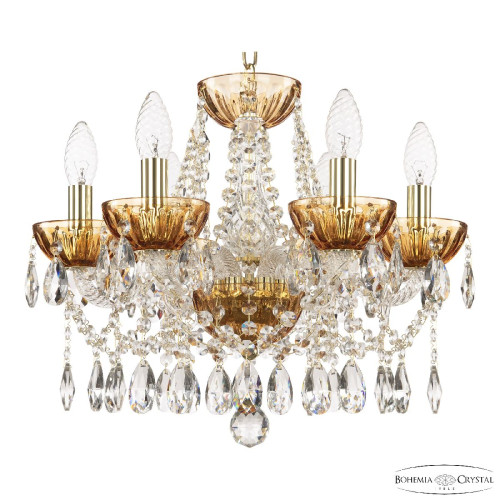 Подвесная люстра Bohemia Ivele Crystal 5413/6/141 G Amber/M-1H