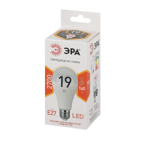 Лампа светодиодная Эра E27 19W 2700K LED A65-19W-827-E27 Б0031702