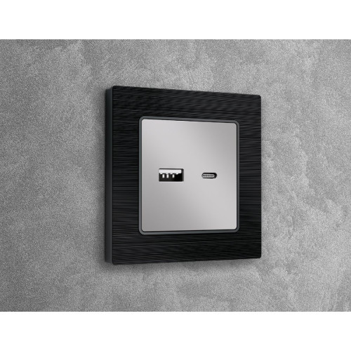 Лицевая панель для розетки 2USB тип A+C Ambrella Volt Alfa AP4110