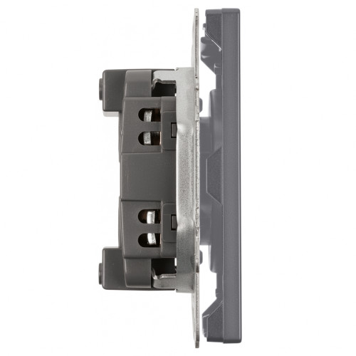 Розетка 1-местная с з/ш б/з (механизм) СЗК Stekker Эмили 250В 16А RST16-5109-10ZK платиново-серый soft touch 50242