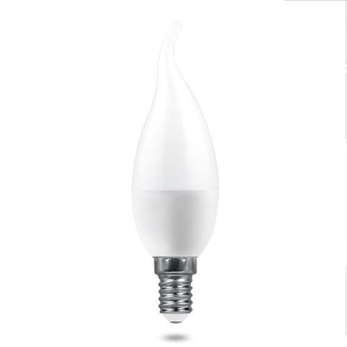 Лампа светодиодная Feron E14 6W 4000K свеча на ветру матовая LB-1306 38048