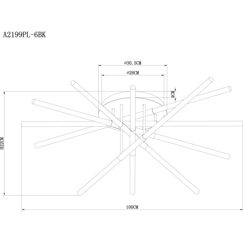 Потолочный светильник Arte Lamp Fernando A2199PL-6BK