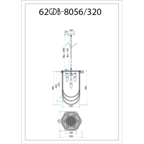 Подвесная люстра Garda Decor 62GDM-8056-320