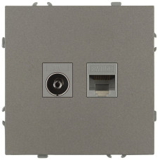 Розетка Эра Galaxy 15-3110-07 комбинированная RJ45+TV IP20 титан Б0070788