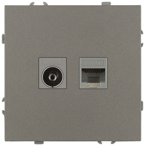 Розетка Эра Galaxy 15-3110-07 комбинированная RJ45+TV IP20 титан Б0070788