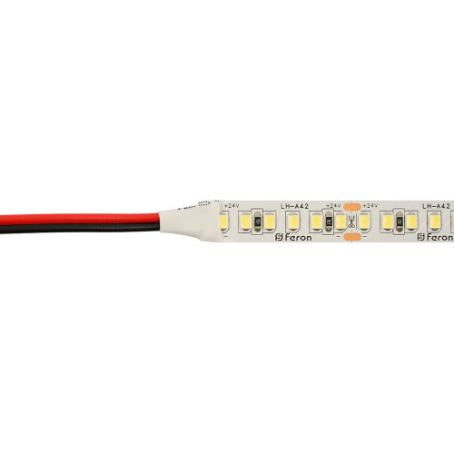 Светодиодная лента 24V Feron LS502, 180*SMD2835, 16W/m, IP20, 4000К (нейтральный белый) 53090