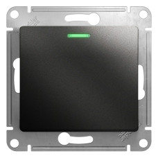 Выключатель 1-клавишный с подсветкой сх.1а, 10AX Systeme Electric Glossa Антрацит GSL000713