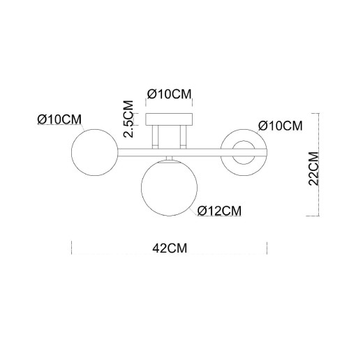 Бра Arte Lamp Gemini A2243PL-3BK