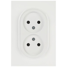 Розетка ЭРА Arktik 16-2107-01 без заземления двойная 2X2P 16А-250В белый Б0071681