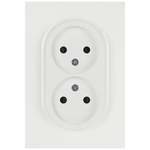 Розетка ЭРА Arktik 16-2107-01 без заземления двойная 2X2P 16А-250В белый Б0071681