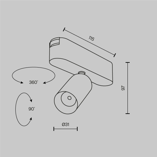 Трековый магнитный светильник Maytoni Focus LED TR103-1-5W4K-M-W
