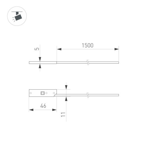 Коннектор питания для магнитного шинопровода Arlight MAG-MICROCOSM-CON-POWER-1500 (WH) (IP20 Пластик) 062992