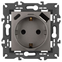 Розетка со шторками с USB type-A+C Эра Elegance 14-4108-16 Б0067695