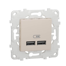 Розетка компьютерная USBx2 Schneider Electric Unica New NU541844