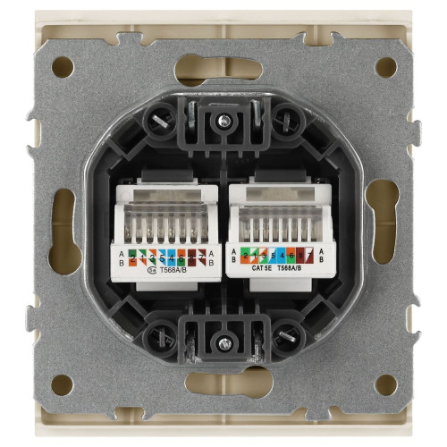 Розетка Эра Arktik 16-3108-04 информационная двойная 2XRJ45 шампань Б0070487