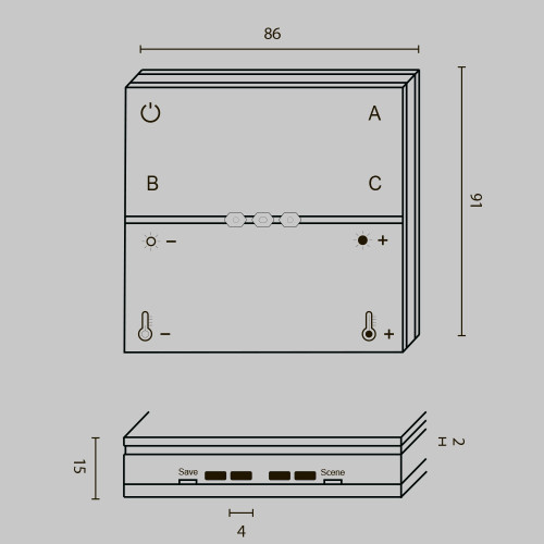 Беспроводная панель управления Maytoni Lighting control DRC035-Z-8-B