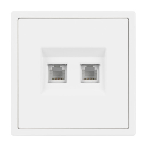 Механизм сдвоенной телефонной розетки Arlight SCT-NOBE-MTL2-SFPL-WH (RJ-11, 4C) (Белый кварц) 054308