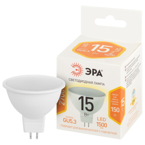 Лампа светодиодная Эра STD LED MR16-15W-827-GU5.3 2700K
