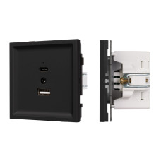 Механизм USB розетки Arlight SCT-TENDO-MUAC-SFPL-BK (5V, 3A, QC3) 054536 Механизм USB розетки Arlight SCT-TENDO-MUAC-SFPL-BK (5V, 3A, QC3) 054536