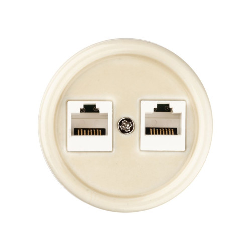 Розетка двойная компьютерная RJ45 сл. кость Болонь TDM Electric SQ1820-0351